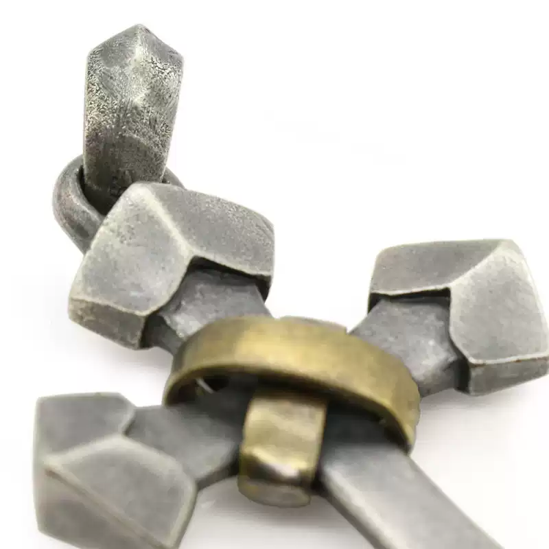 Brass Wrap 925 Sterling Silver Cross Pendant Necklace - Image 5