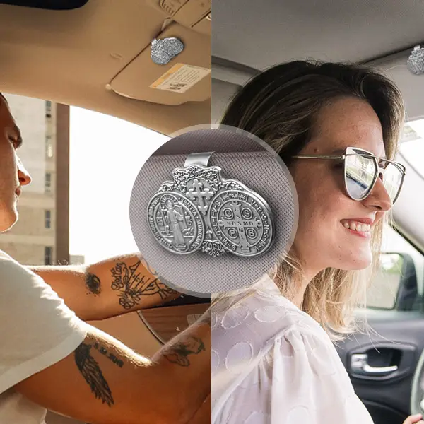 Car Sun Visor Accessories Saint Benedict Medal Bless Driving Safety - Image 5
