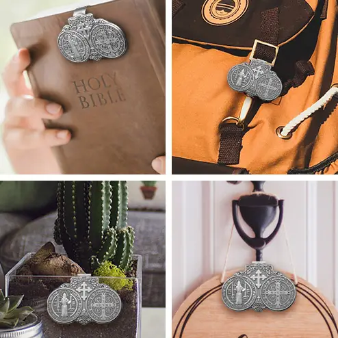 Car Sun Visor Accessories Saint Benedict Medal Bless Driving Safety - Image 6