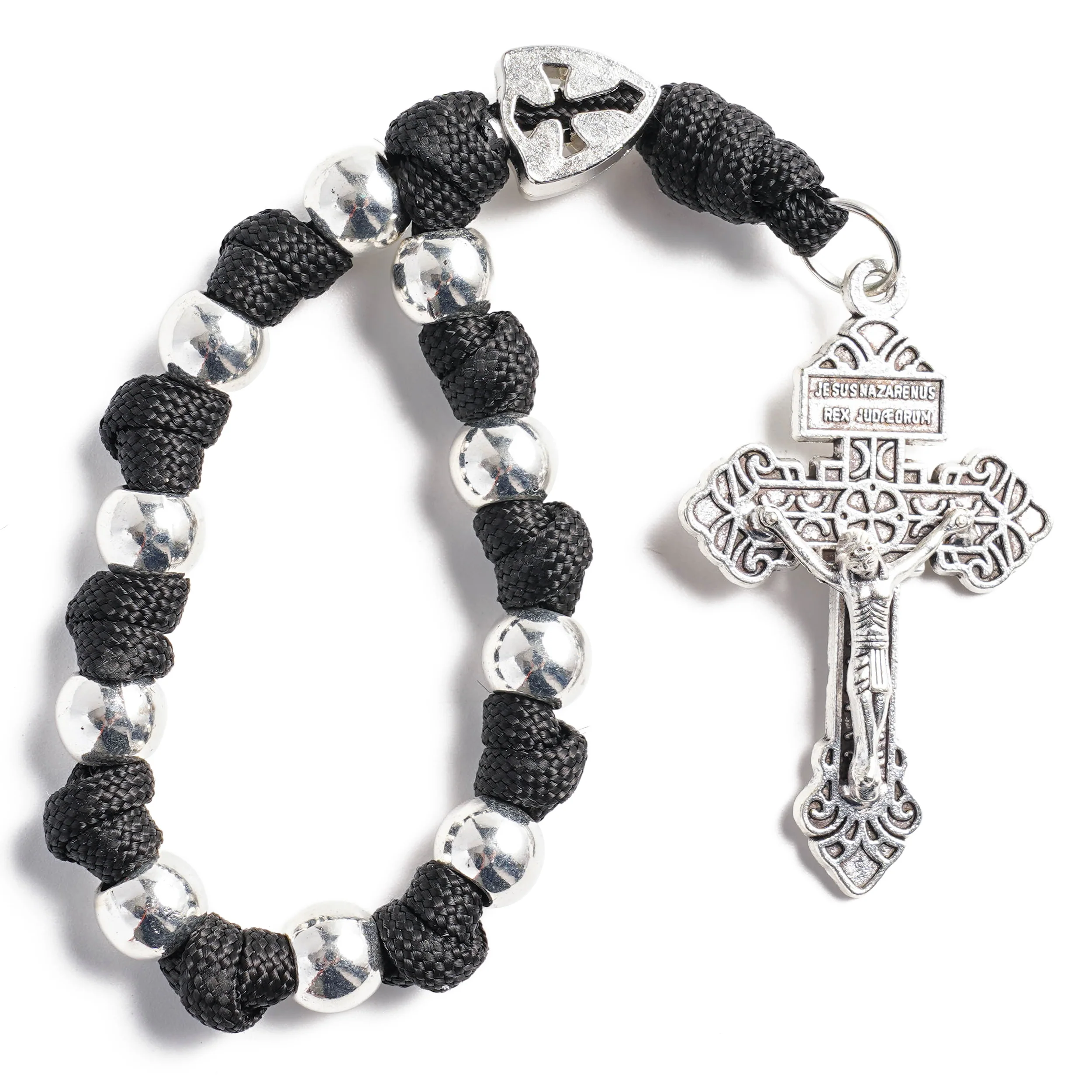 Military-Grade Paracord Pocket Rosary with Antique Bronze Beads Amen Artisan - Image 13