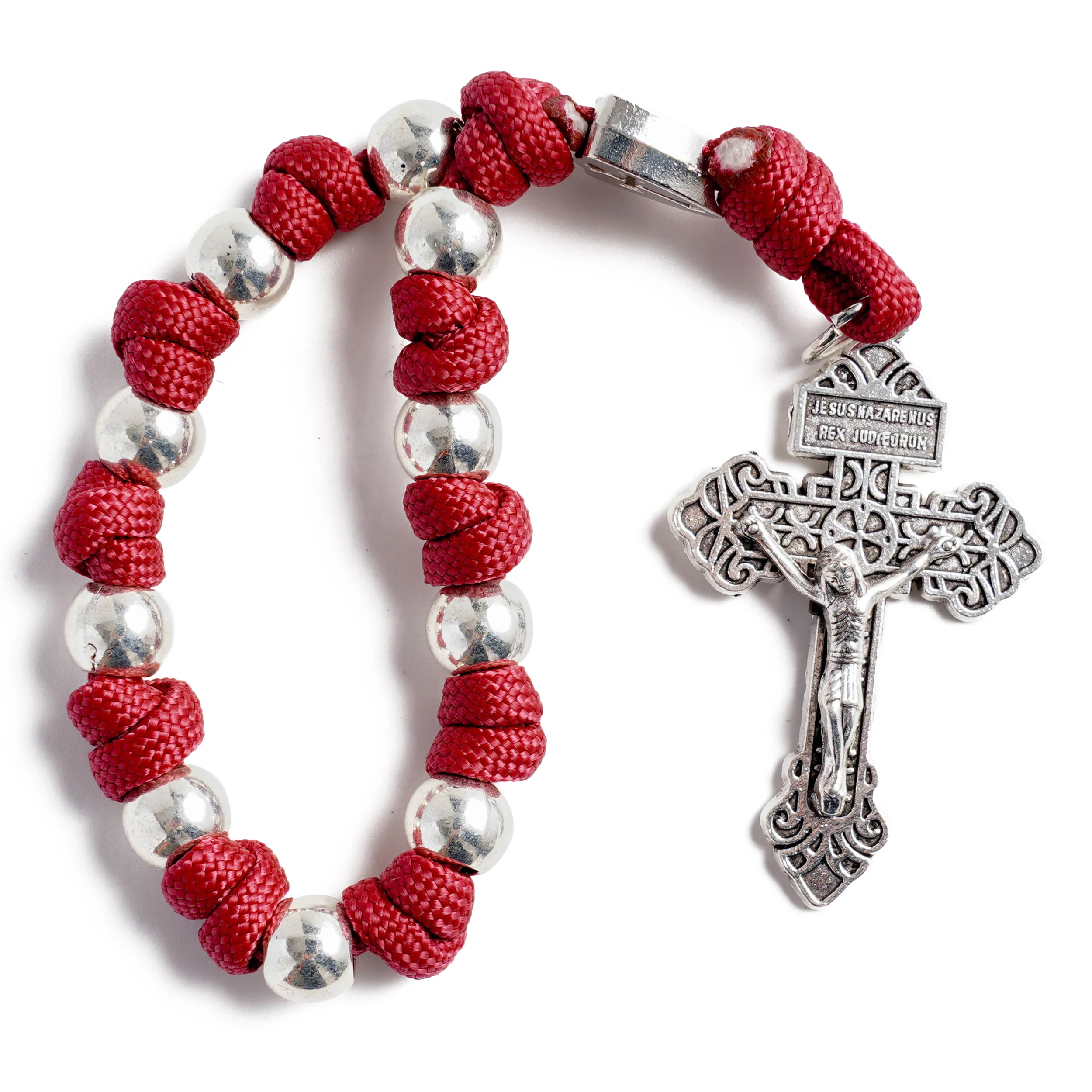 Military-Grade Paracord Pocket Rosary with Antique Bronze Beads Amen Artisan - Image 14