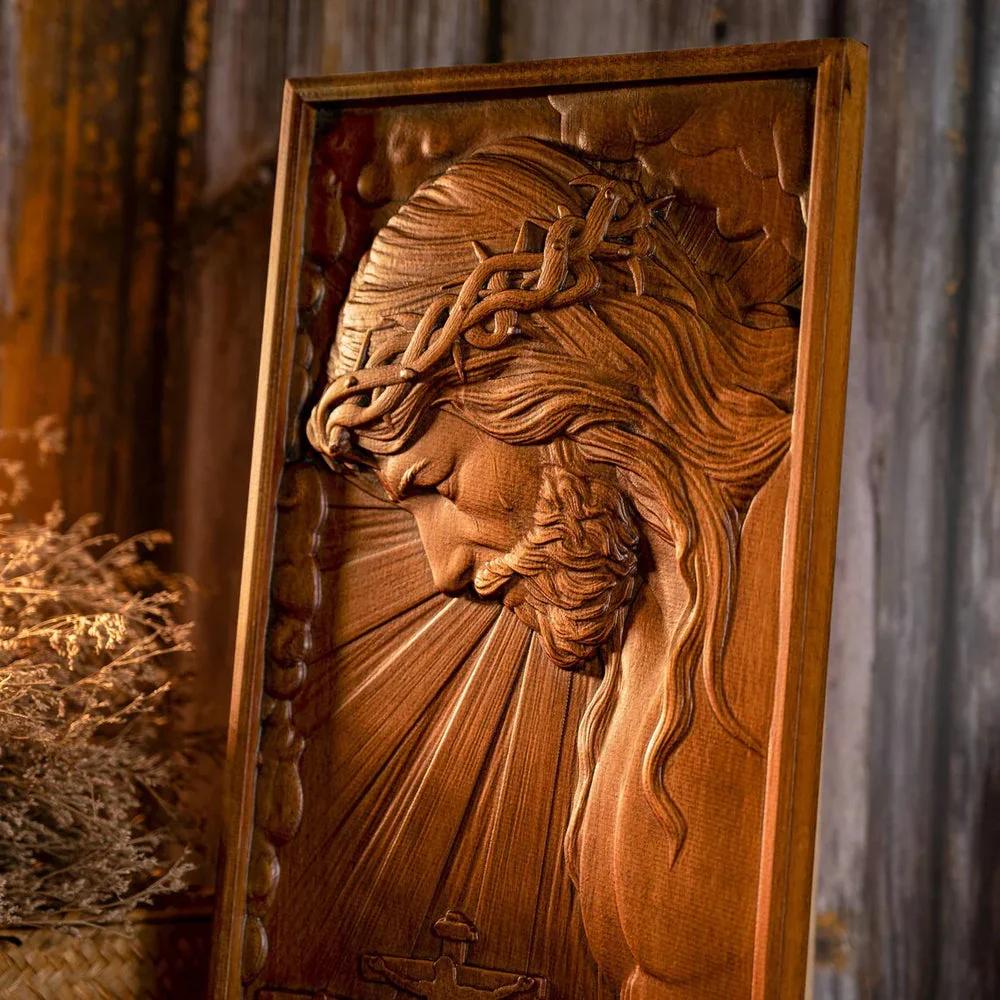 Jesus of the Passion Wood Caring Amen Artisan - Image 7