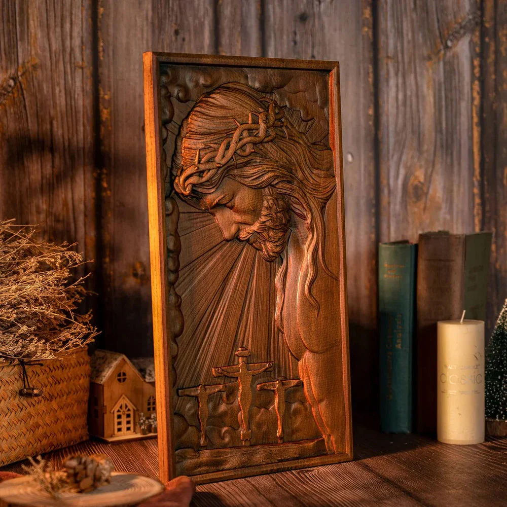 Jesus of the Passion Wood Caring Amen Artisan - Image 8