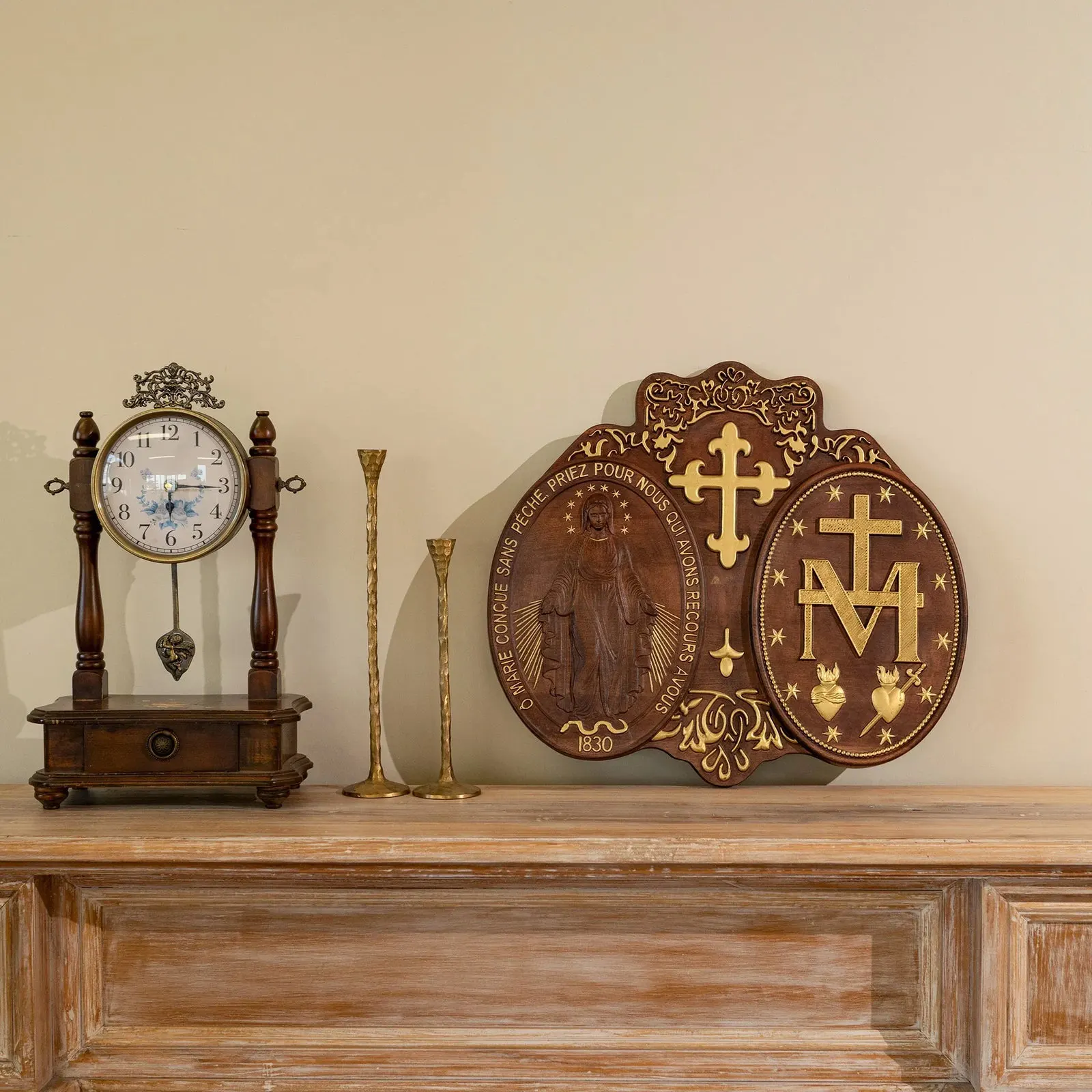 Miracle Medal Wood Carving Amen Artisan - Image 6