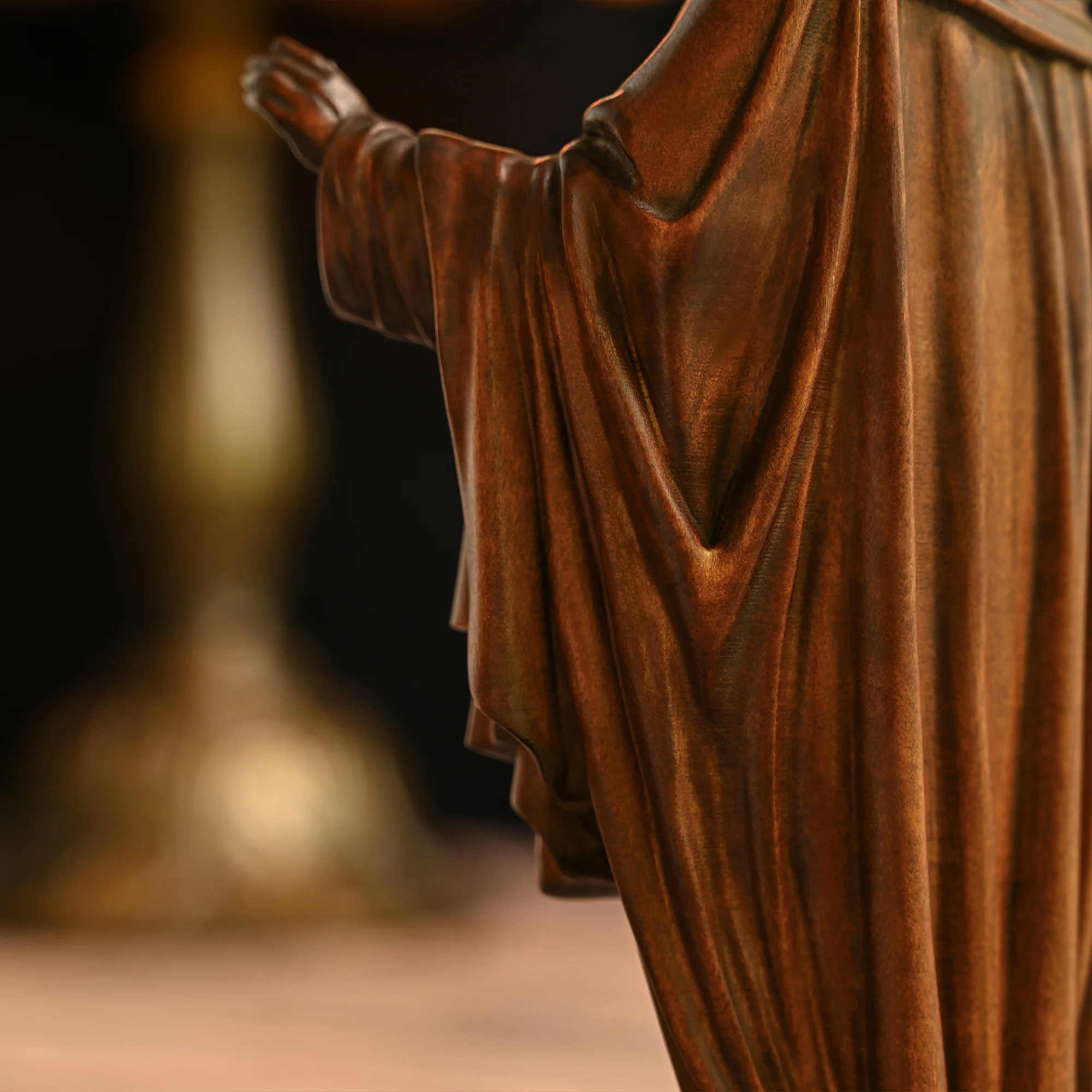 Sacred Heart of Jesus Wood Carved Figure Amen Artisan - Image 10