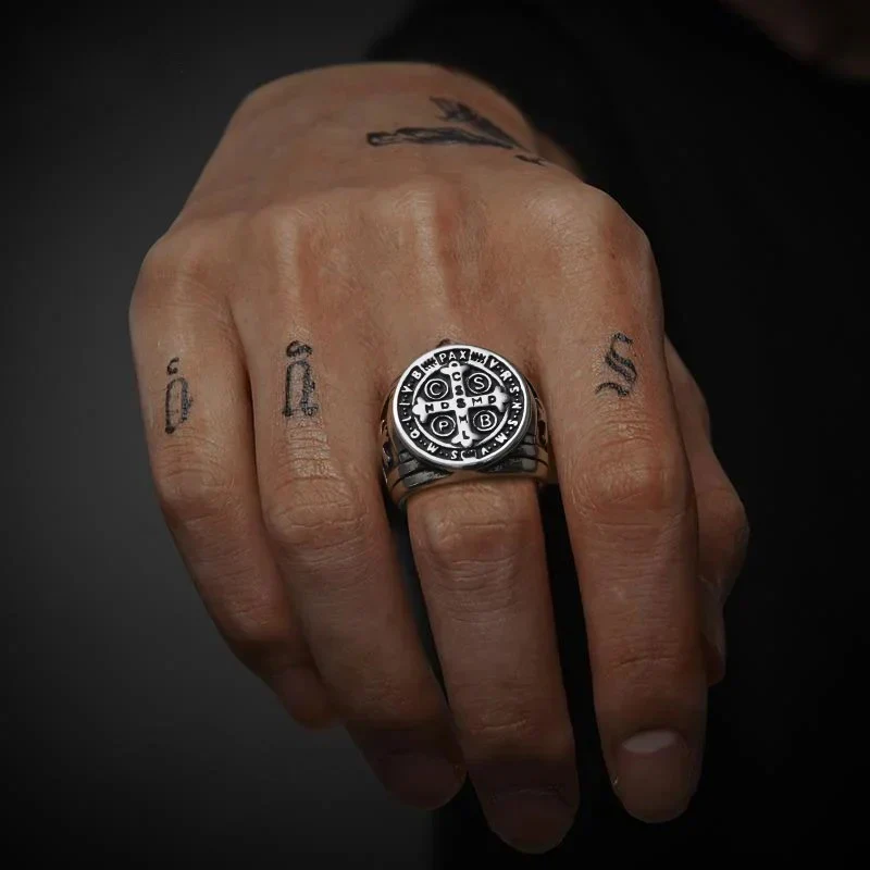 Saint Benedict Cross & Inscriptions Ring Amen Artisan - Image 10