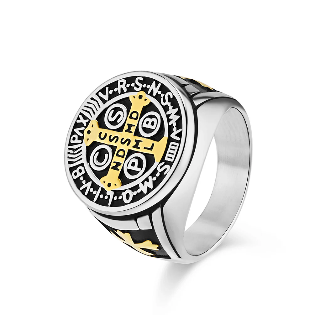 Saint Benedict Cross & Inscriptions Ring Amen Artisan - Image 11