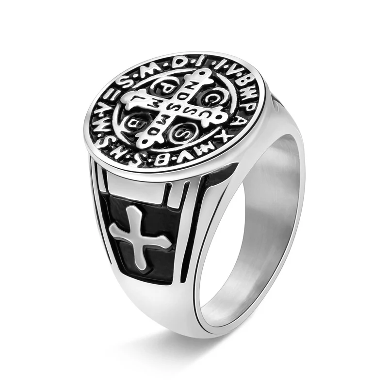 Saint Benedict Cross & Inscriptions Ring Amen Artisan - Image 13