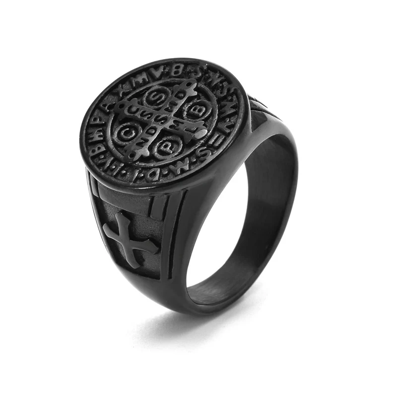 Saint Benedict Cross & Inscriptions Ring Amen Artisan - Image 14