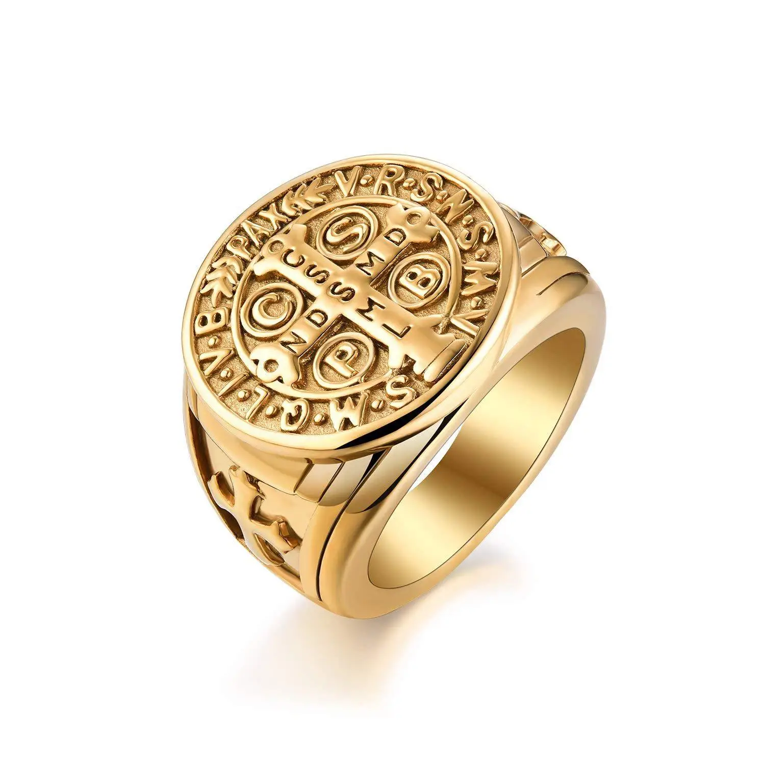 Saint Benedict Cross & Inscriptions Ring Amen Artisan - Image 15