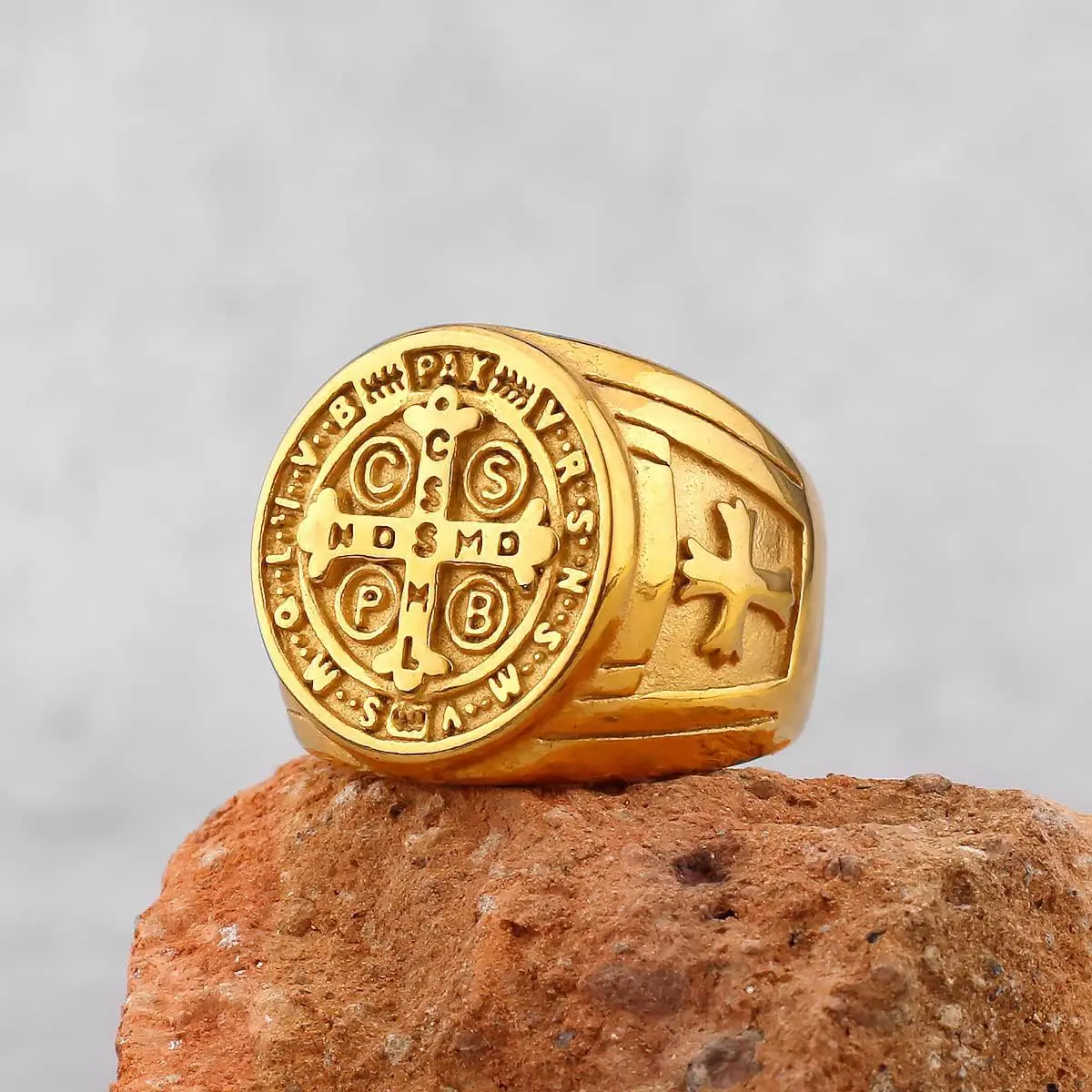 Saint Benedict Cross & Inscriptions Ring Amen Artisan - Image 3