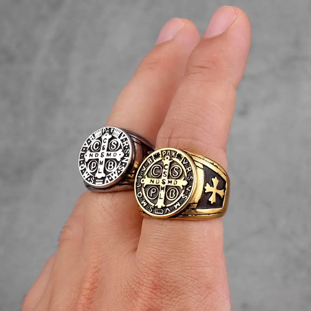 Saint Benedict Cross & Inscriptions Ring Amen Artisan - Image 6