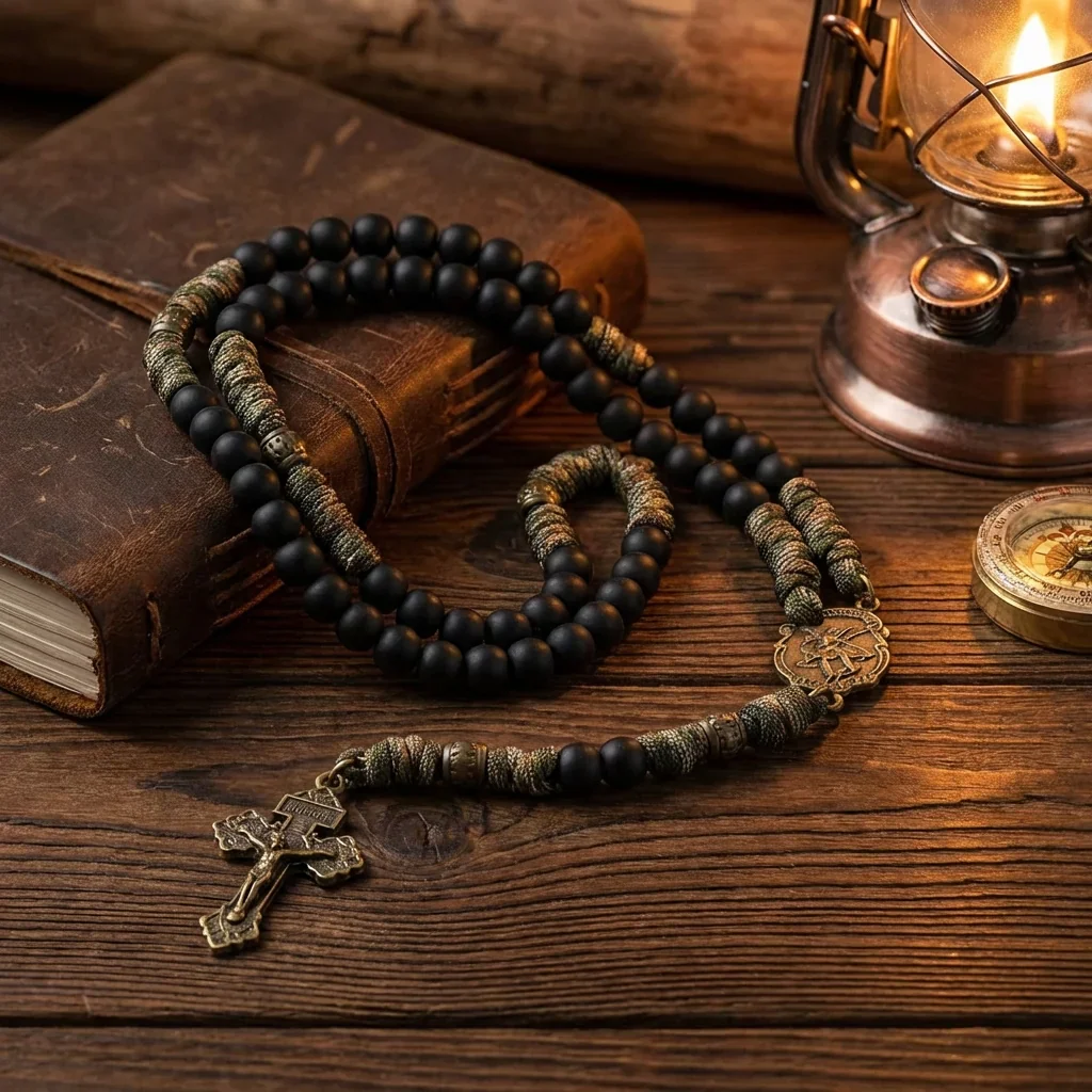 【Deal Today】St. Michael Combat Rosary Paracord Bracelet – Faith & Valor Amen Artisan - Image 10