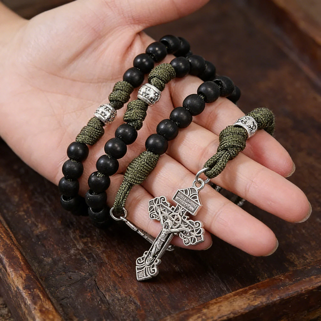 【Deal Today】St. Michael Combat Rosary Paracord Bracelet – Faith & Valor Amen Artisan - Image 12