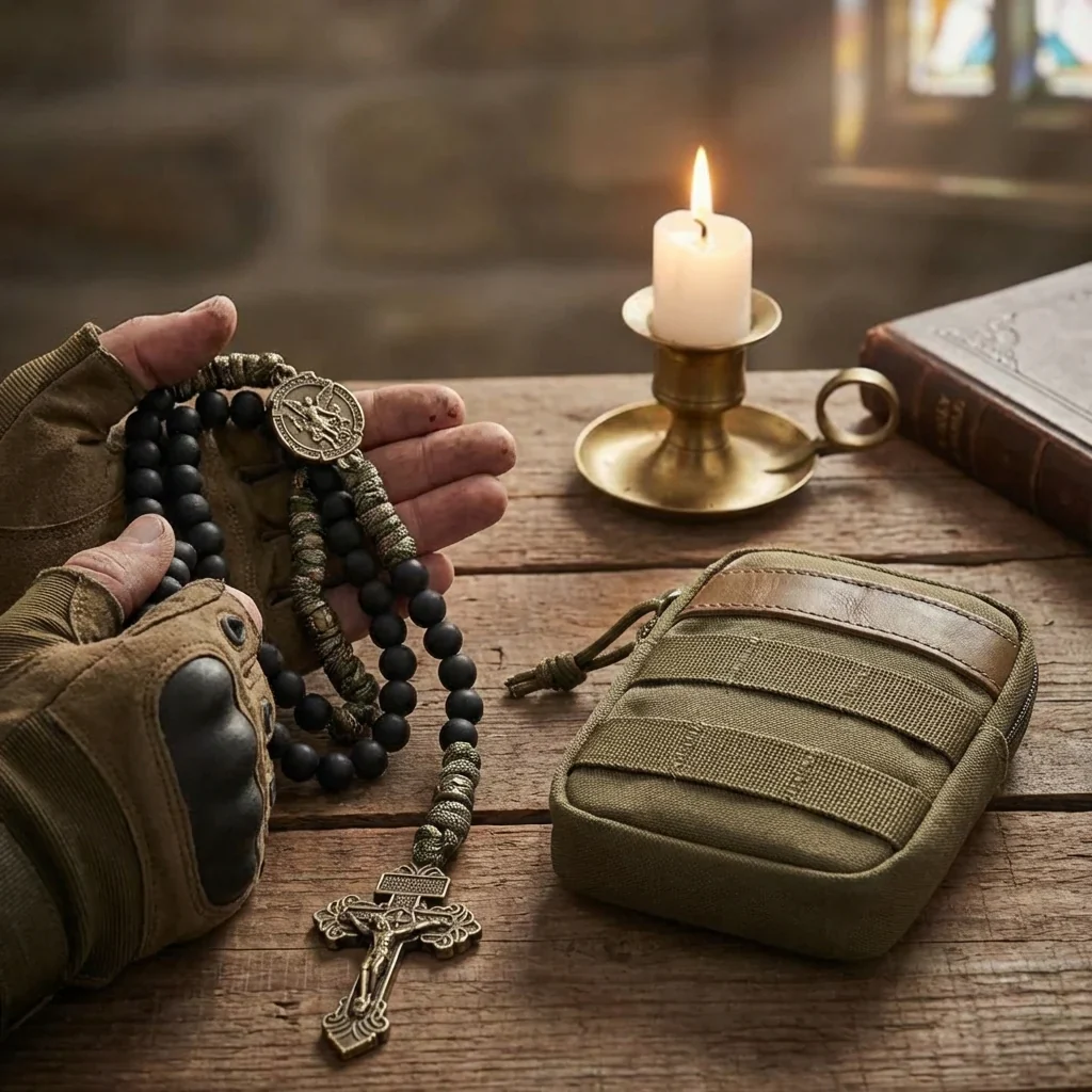 【Deal Today】St. Michael Combat Rosary Paracord Bracelet – Faith & Valor Amen Artisan - Image 8