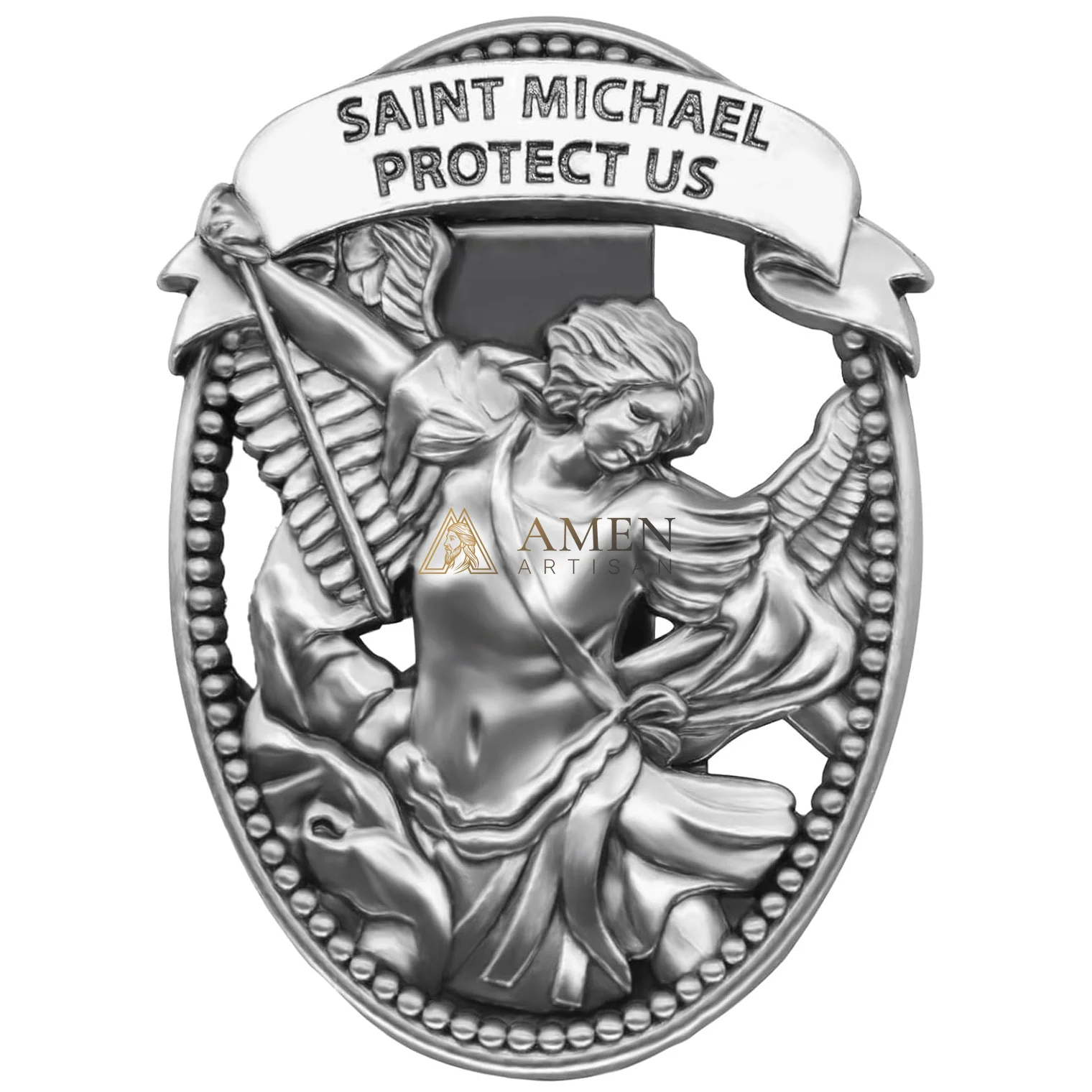 St Michael Medal Car Clip - Image 5