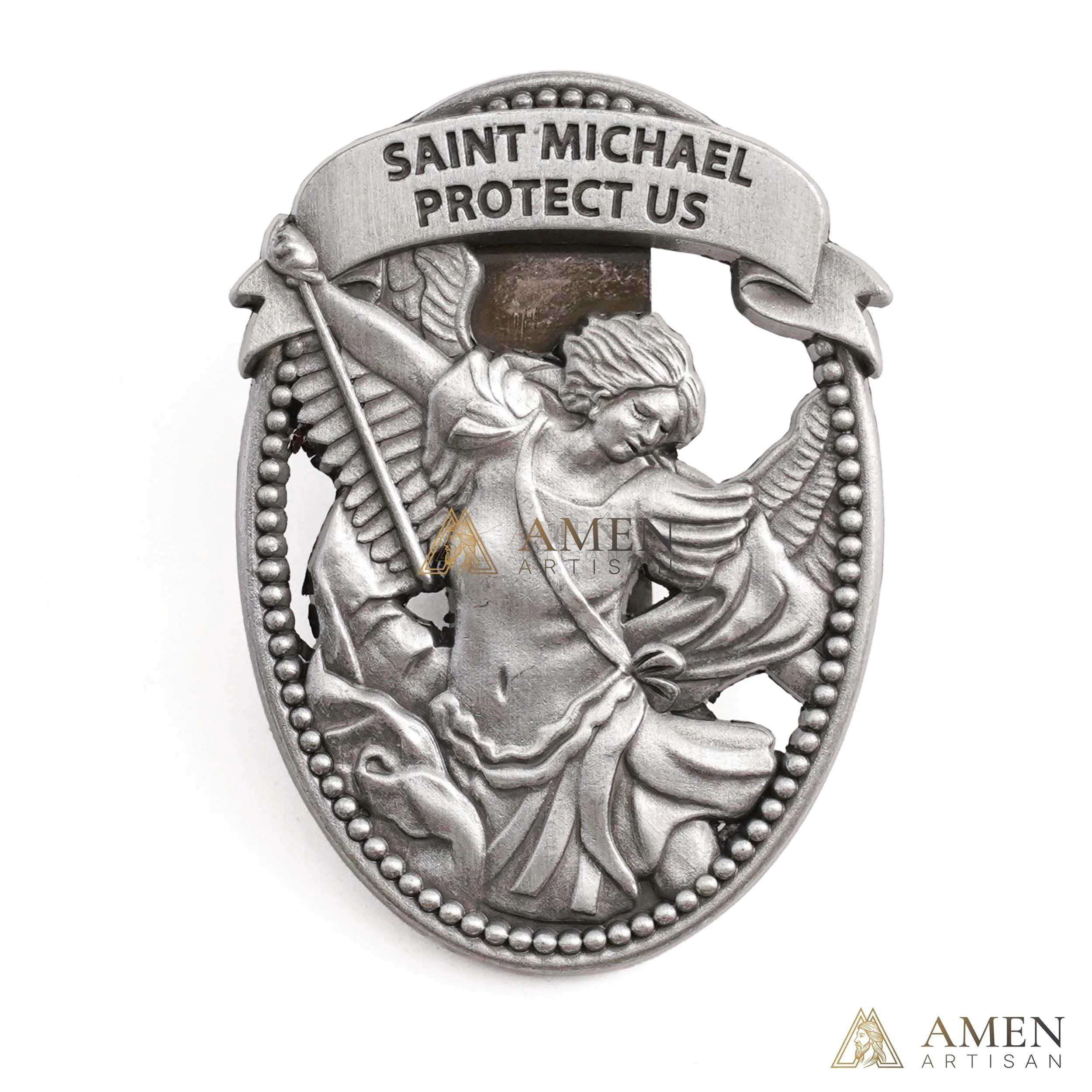 St Michael Medal Car Clip Amen Artisan - Image 10