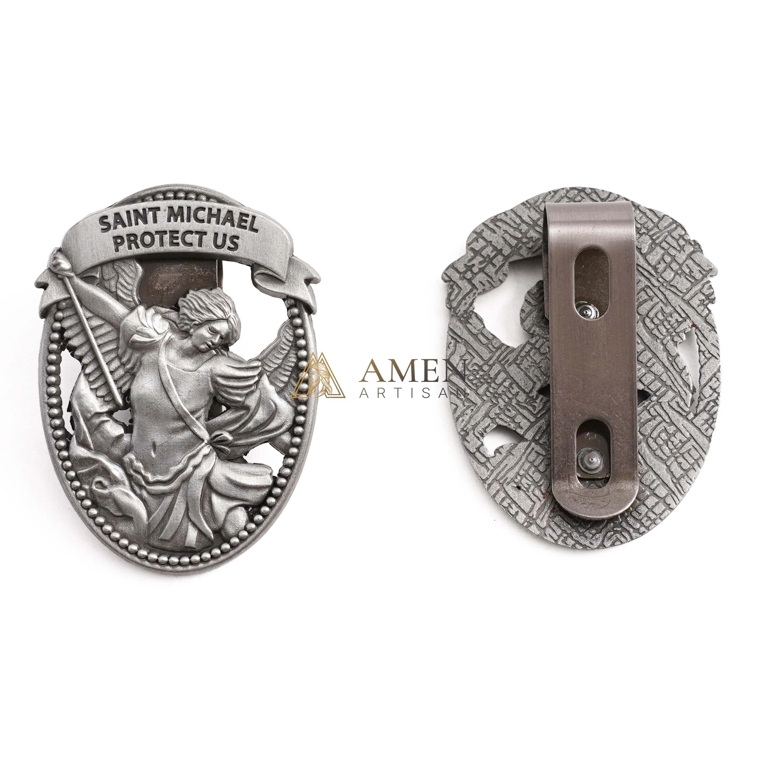 St Michael Medal Car Clip Amen Artisan - Image 12