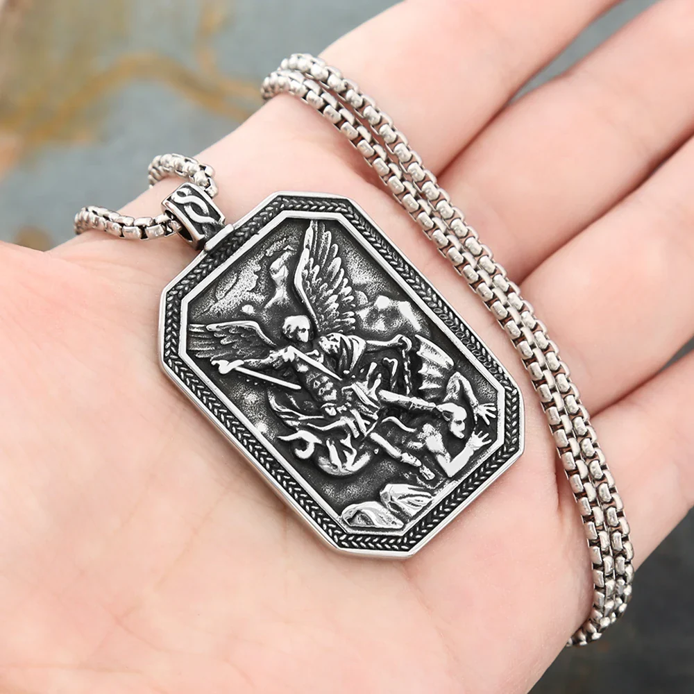 St. Michael the Archangel Guardian Medal Necklace - Amen Artisan - Image 5