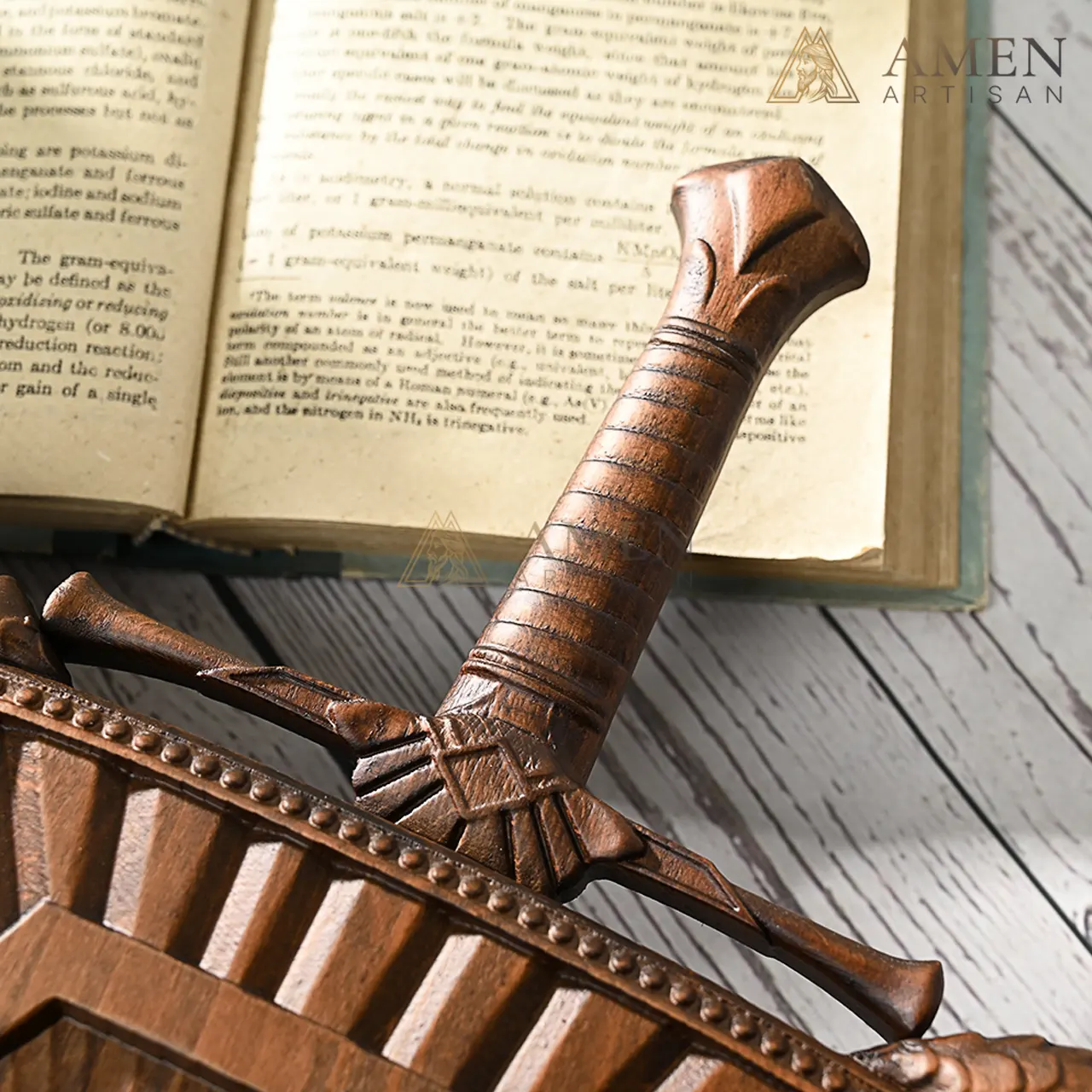 St Michael Wood Carving Amen Artisan - Image 8