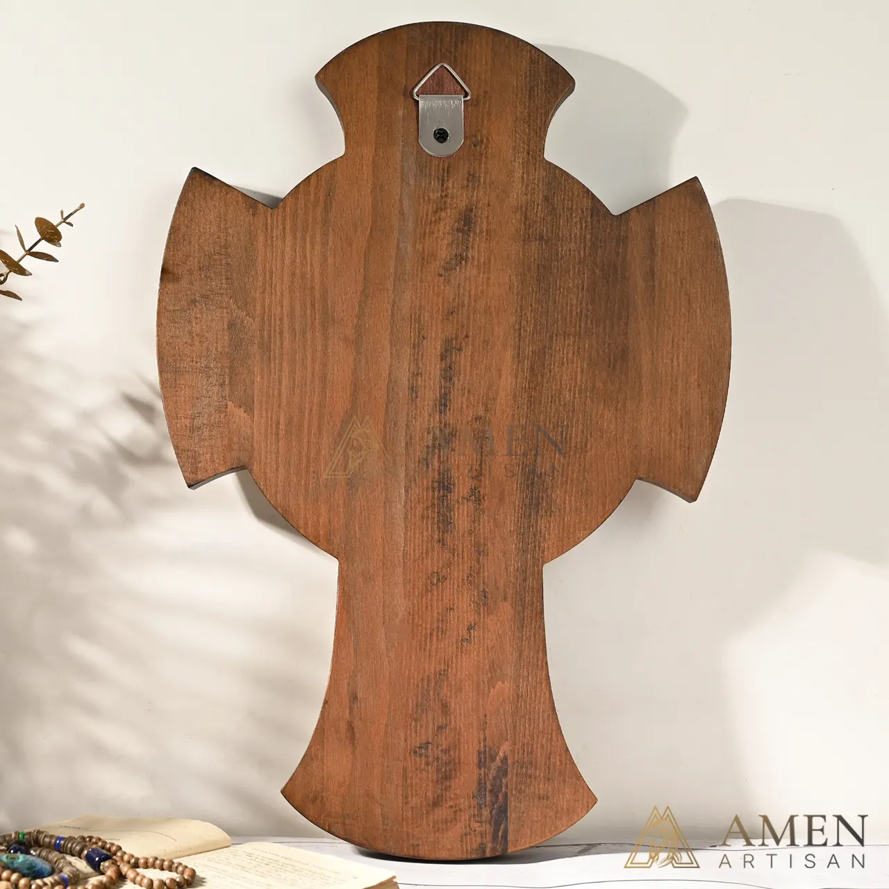 St Michael Wood Carving Amen Artisan - Image 8