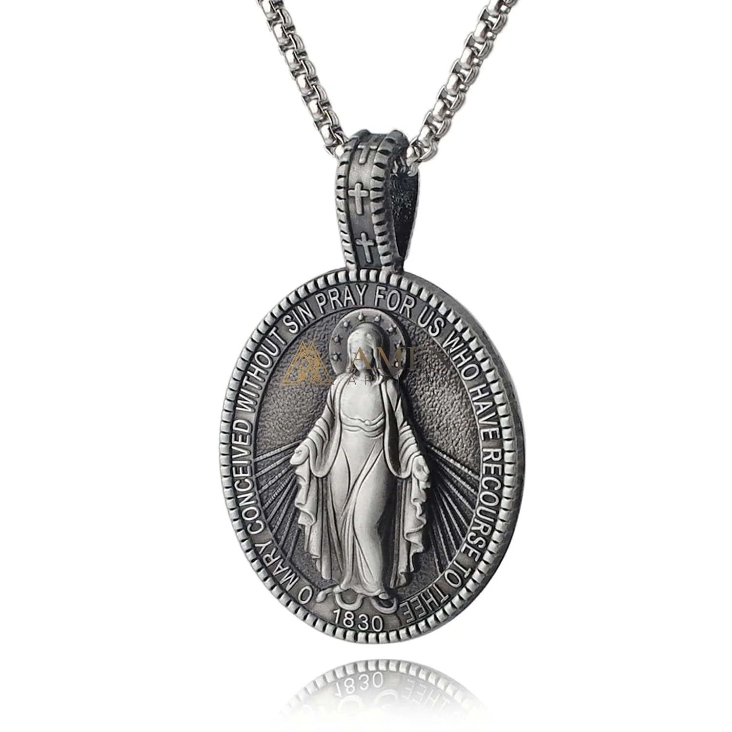 Virgin Mary Titanium Stee Pendent - Image 5