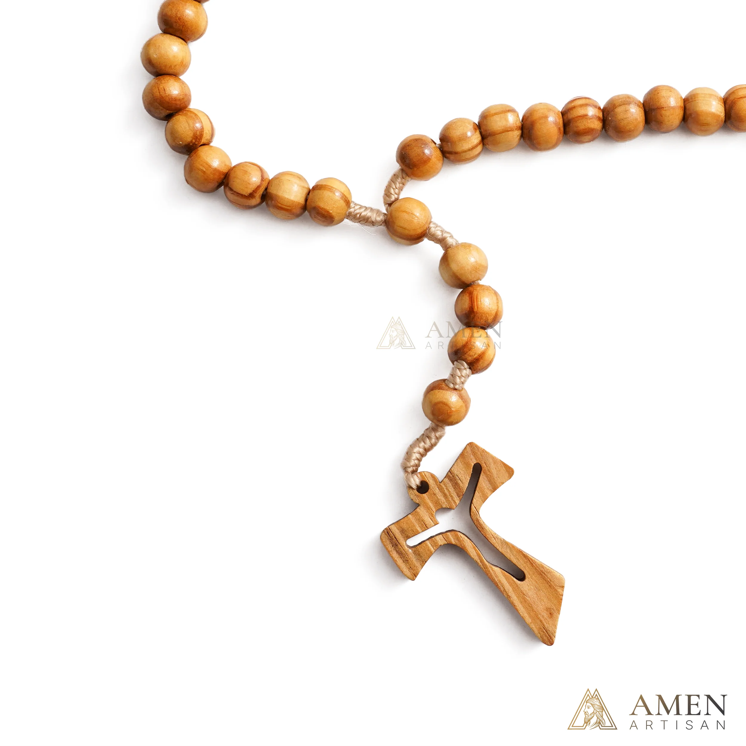 Natural Wooden Rosary Amen Artisan - Image 6