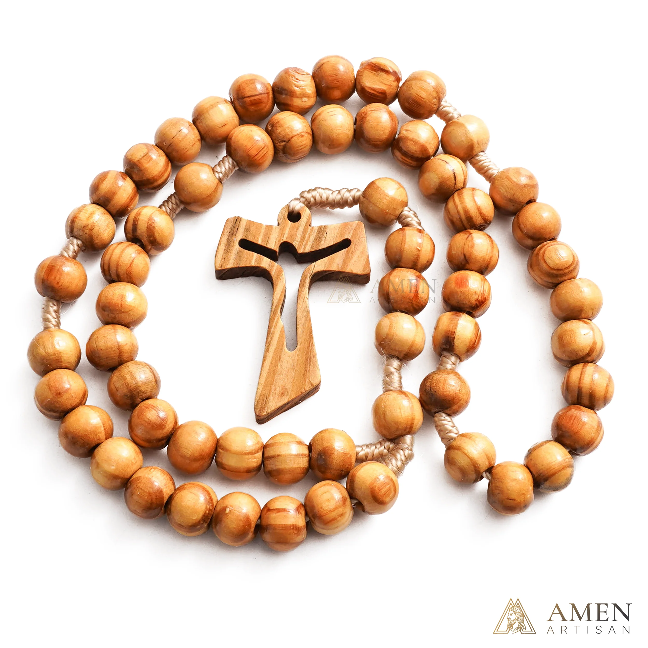 Natural Wooden Rosary Amen Artisan - Image 7