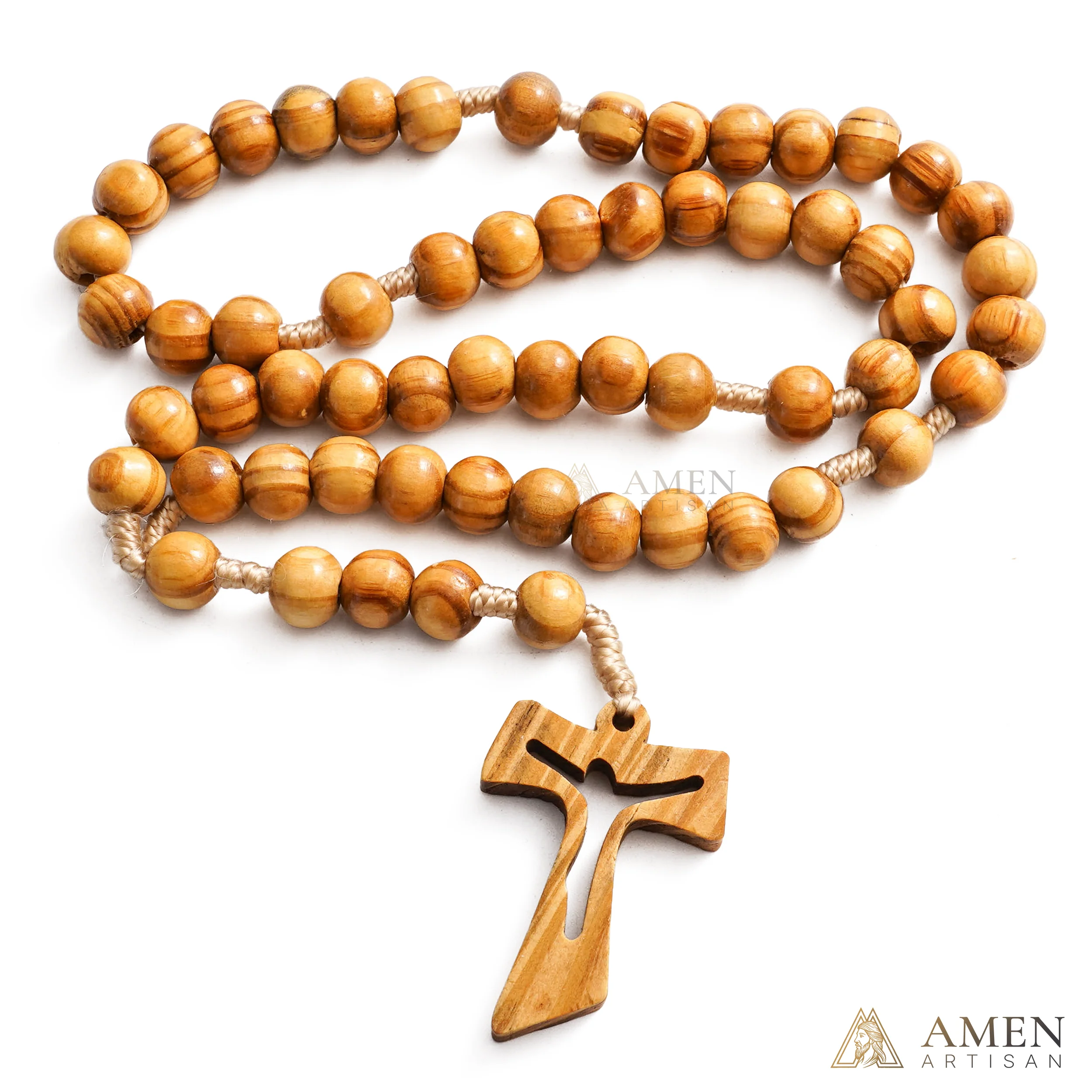 Natural Wooden Rosary Amen Artisan - Image 9
